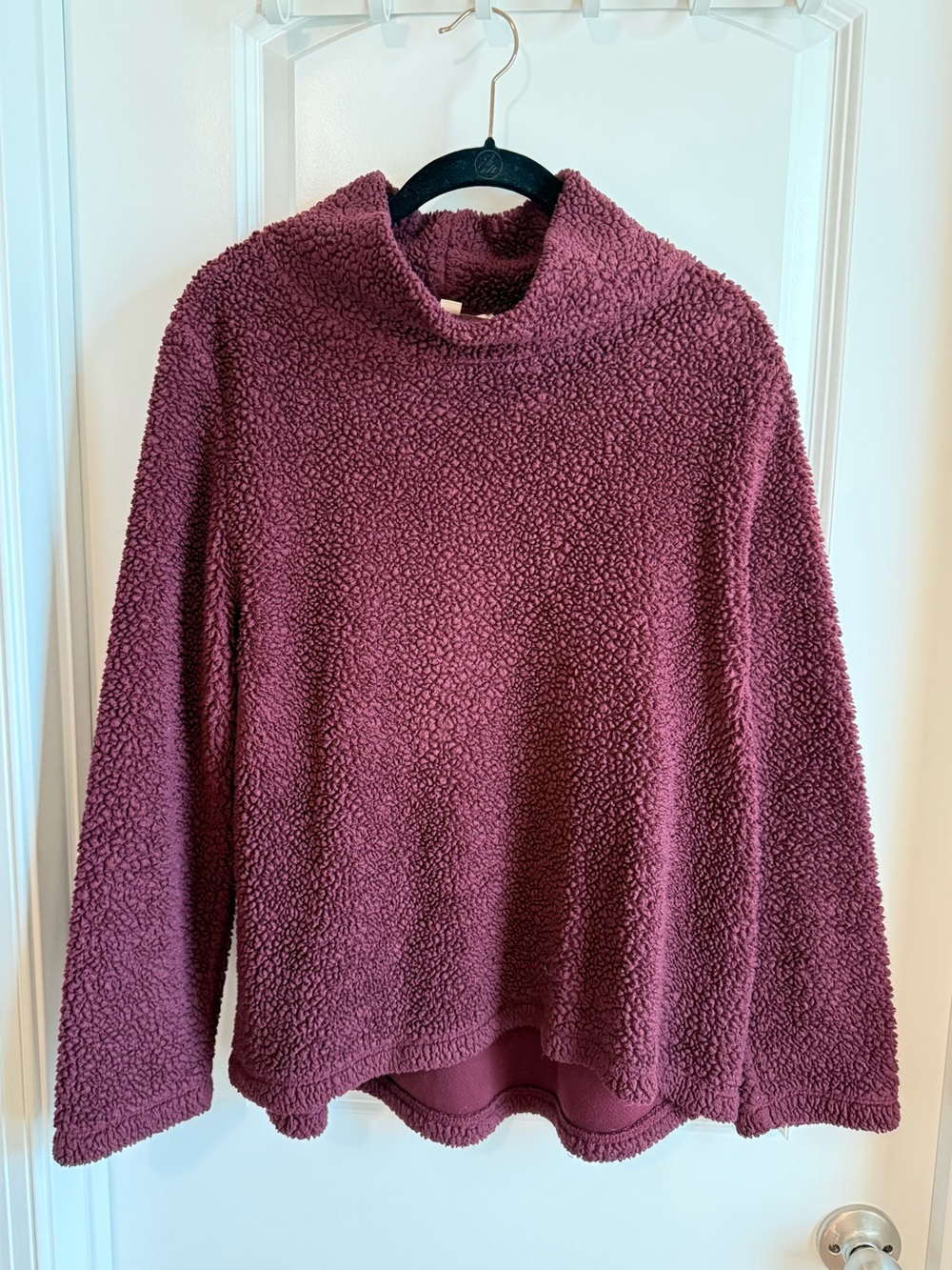 LOFT Plush Sherpa Funnel Neck Sweater - Plum